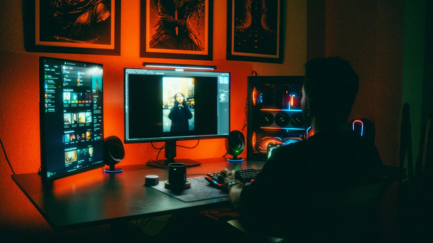 what is color grading, A man editing